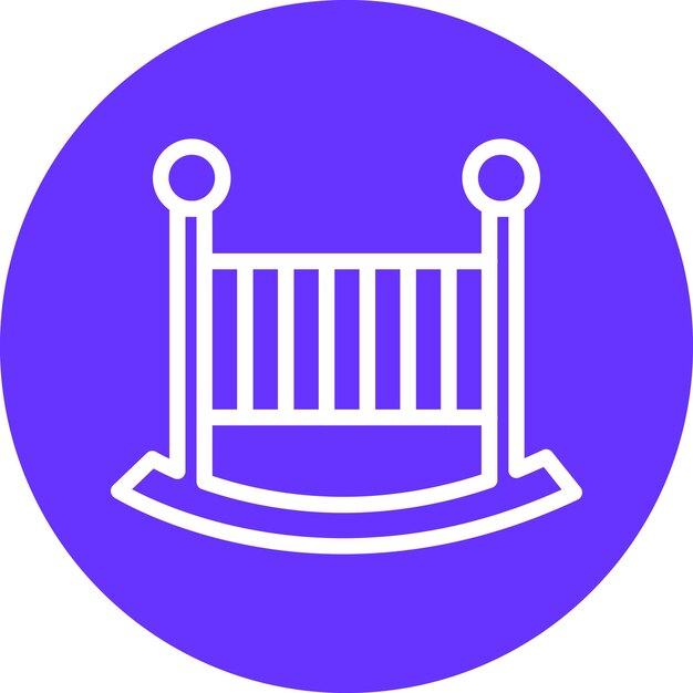 Estilo del icono de la cuna de bebé de diseño vectorial