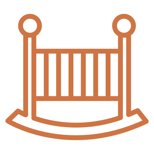 Estilo del icono de la cuna de bebé de diseño vectorial