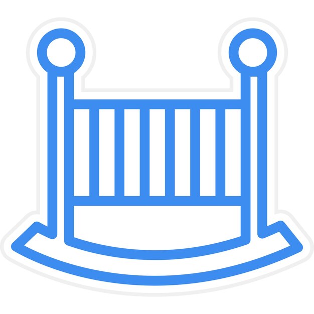 Estilo del icono de la cuna de bebé de diseño vectorial