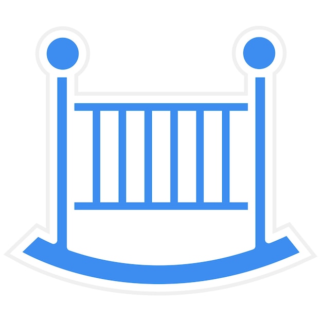 Estilo del icono de la cuna de bebé de diseño vectorial