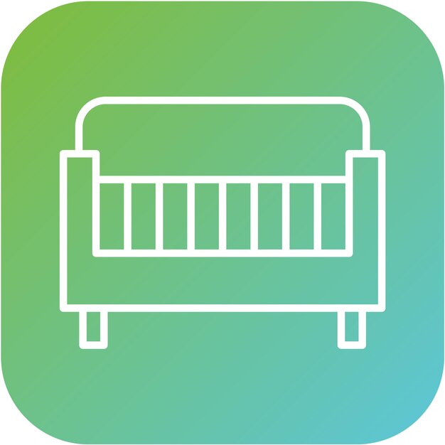 Estilo del icono de la cuna de bebé de diseño vectorial