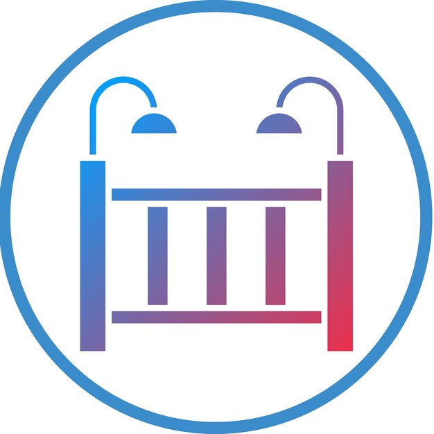 Estilo del icono de la cuna de diseño vectorial