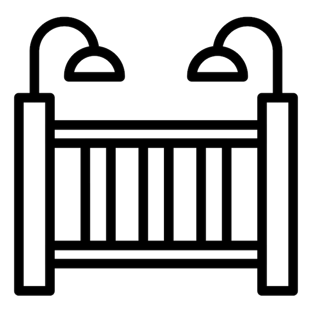 Estilo del icono de la cuna de diseño vectorial
