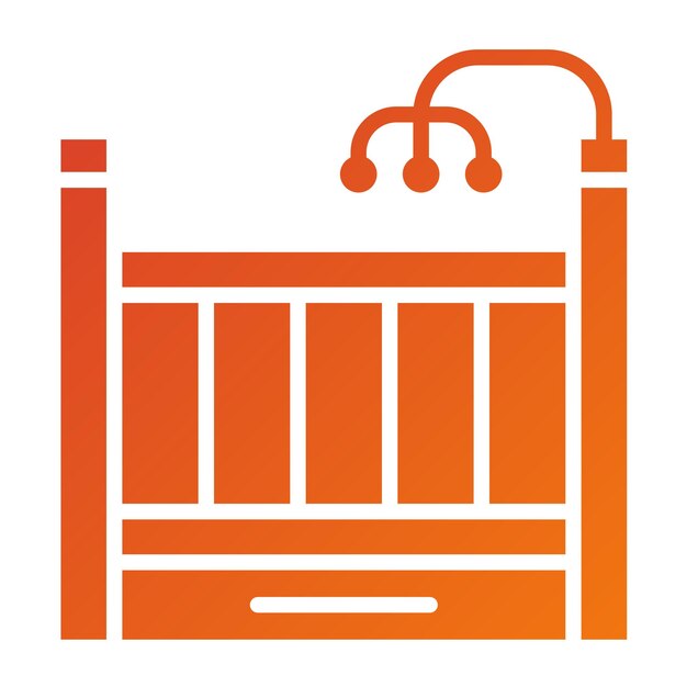 Estilo del icono de la cuna de diseño vectorial