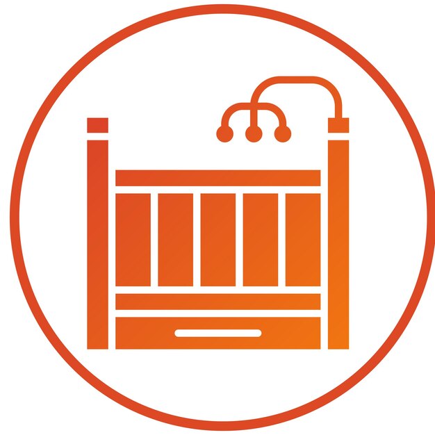 Estilo del icono de la cuna de diseño vectorial