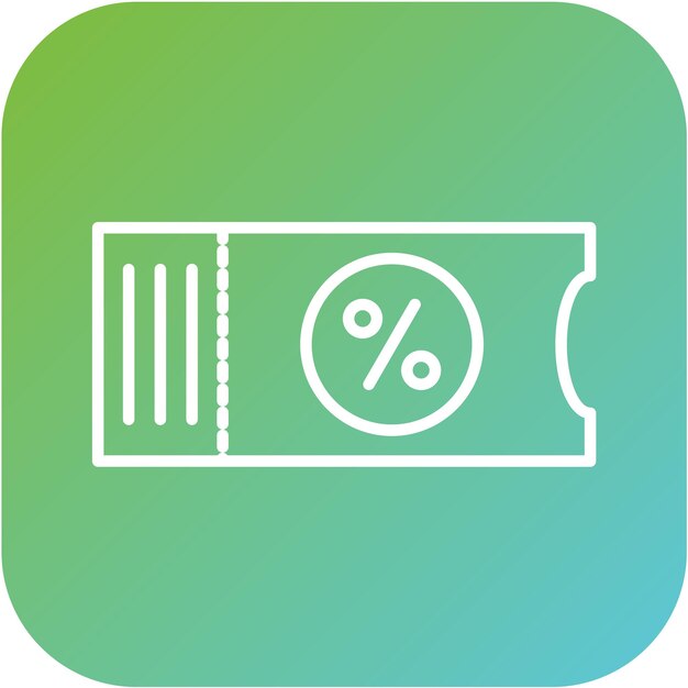 Estilo del icono del cupón de descuento de diseño vectorial