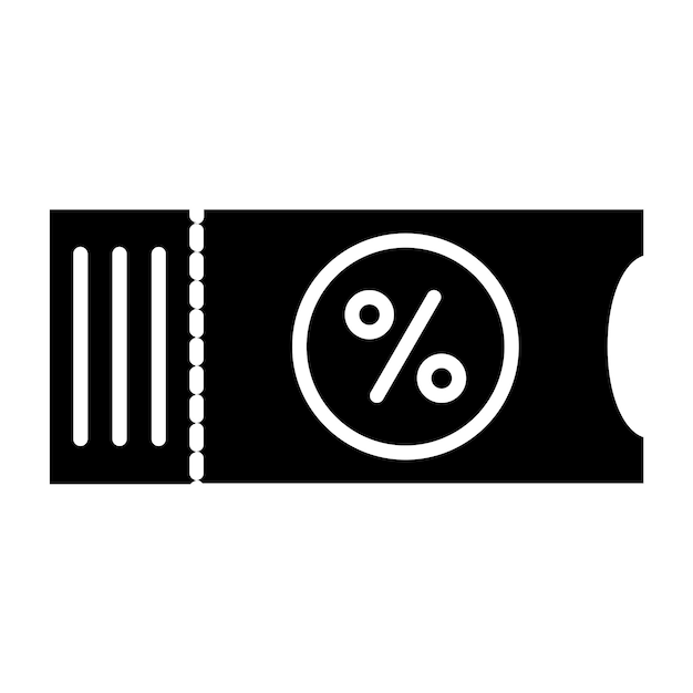 Estilo del icono del cupón de descuento de diseño vectorial