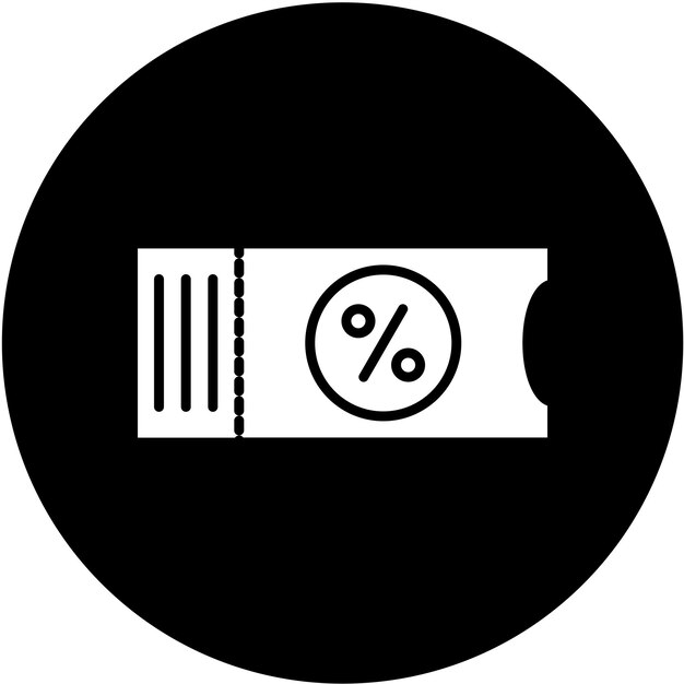 Estilo del icono del cupón de descuento de diseño vectorial