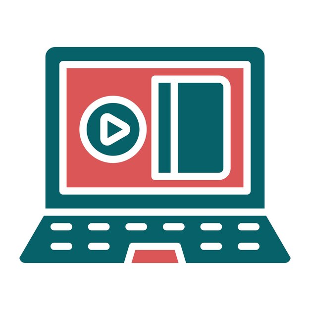 Estilo de icono del curso en línea de diseño vectorial