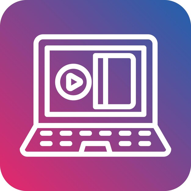 Estilo de icono del curso en línea de diseño vectorial