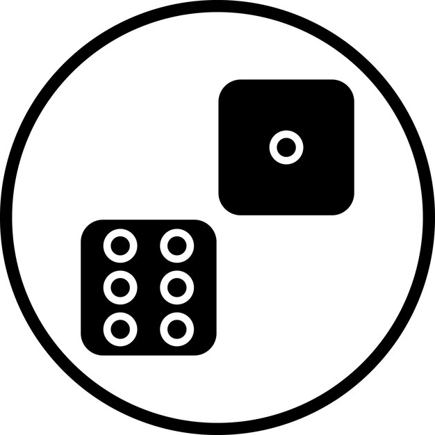 Estilo del icono de los dados de diseño vectorial