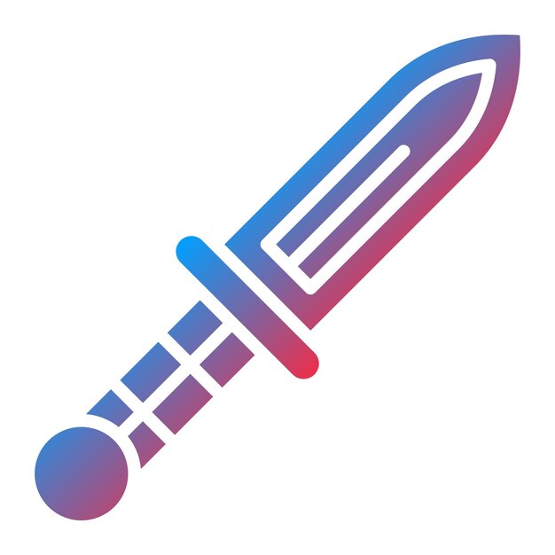 Estilo del icono de la daga de diseño vectorial