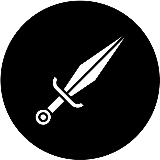 Estilo del icono de la daga de diseño vectorial