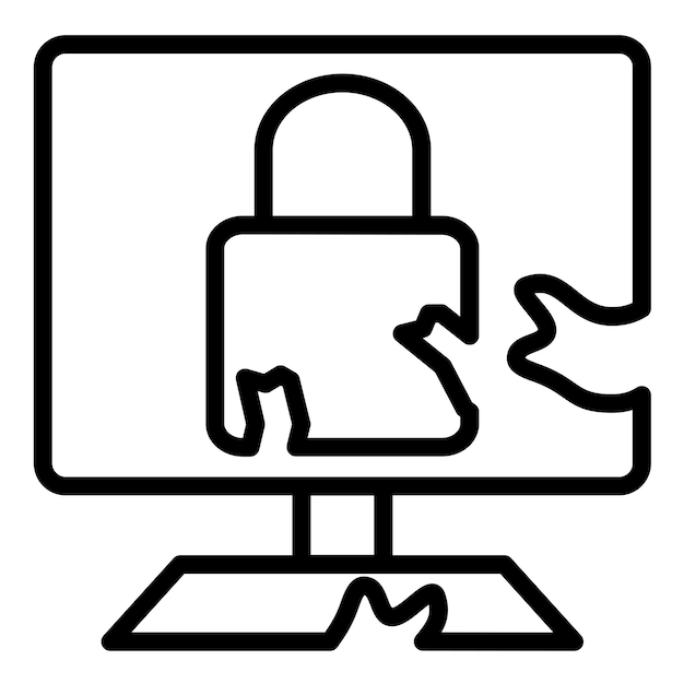 Estilo del icono de daño por violación de diseño vectorial