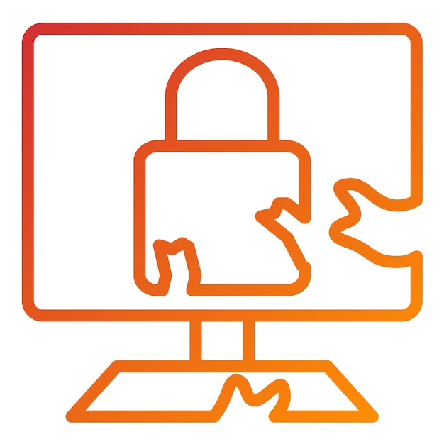 Estilo del icono de daño por violación de diseño vectorial