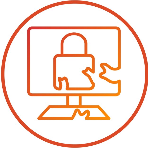 Estilo del icono de daño por violación de diseño vectorial