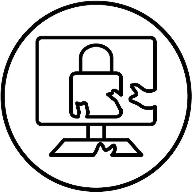 Estilo del icono de daño por violación de diseño vectorial