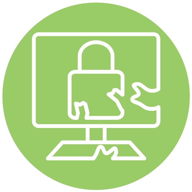 Estilo del icono de daño por violación de diseño vectorial