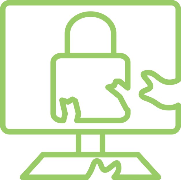 Estilo del icono de daño por violación de diseño vectorial