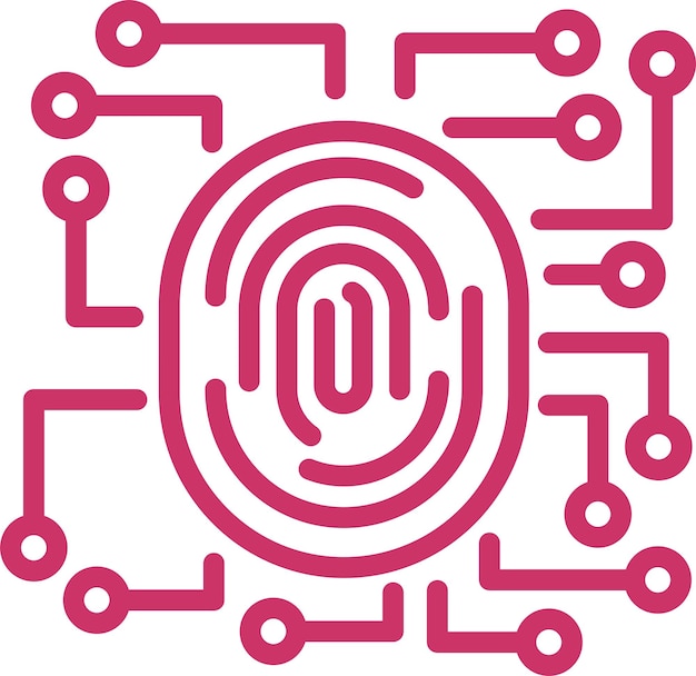 Estilo del icono de los datos biométricos de diseño vectorial