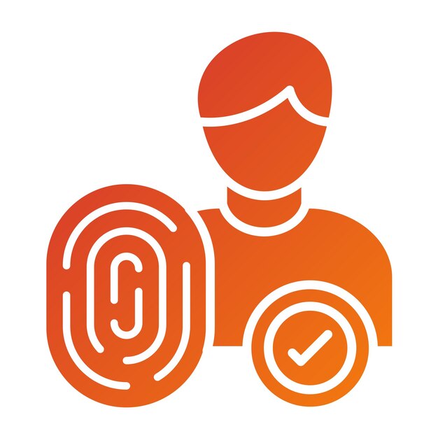 Estilo del icono de los datos dactiloscópicos de diseño vectorial