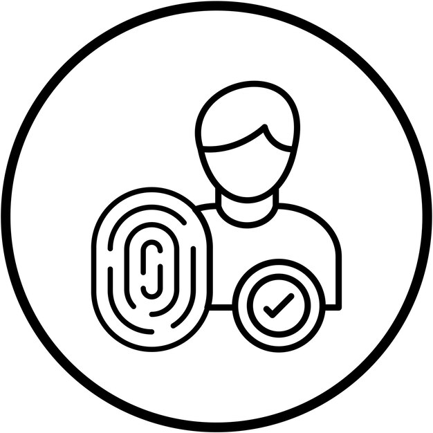 Estilo del icono de los datos dactiloscópicos de diseño vectorial