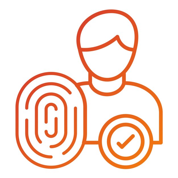 Estilo del icono de los datos dactiloscópicos de diseño vectorial