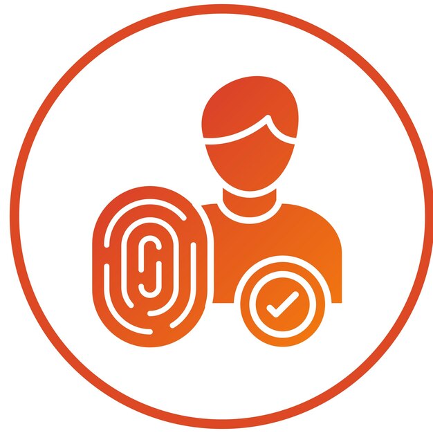 Estilo del icono de los datos dactiloscópicos de diseño vectorial