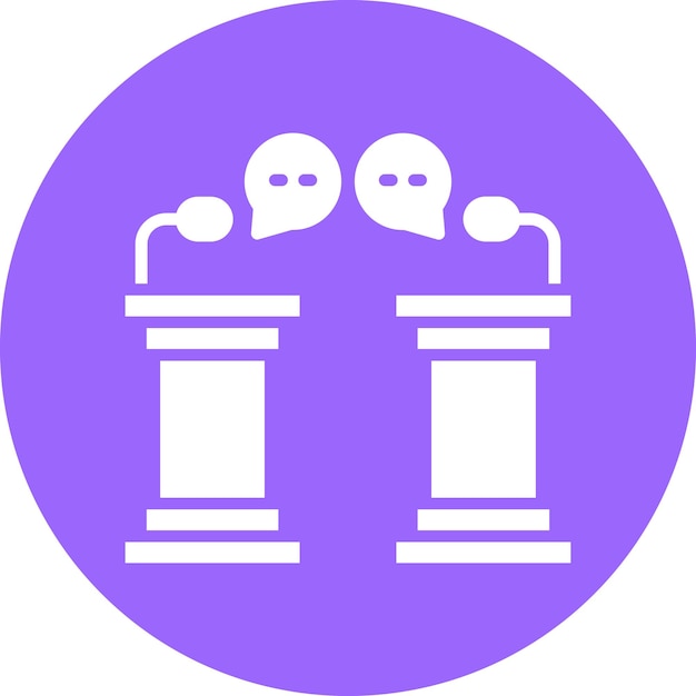 Estilo del icono del debate de diseño vectorial