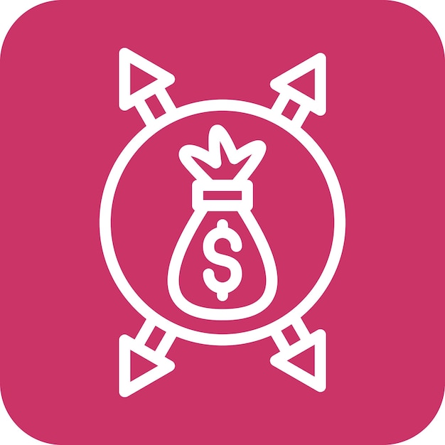 Estilo del icono de la decisión de inversión de diseño vectorial