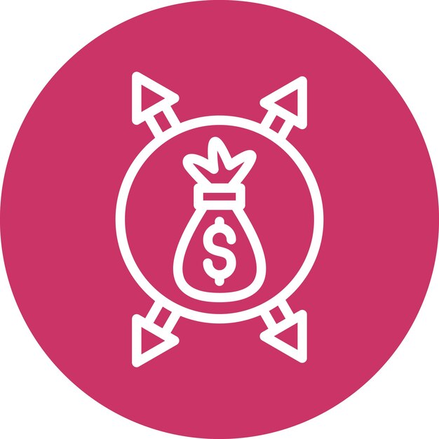 Estilo del icono de la decisión de inversión de diseño vectorial