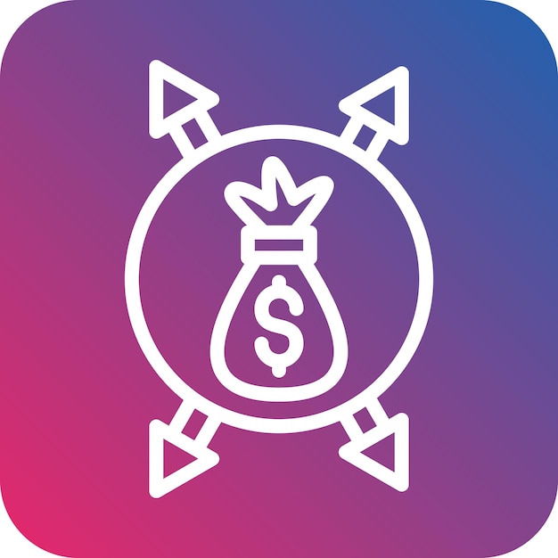 Estilo del icono de la decisión de inversión de diseño vectorial