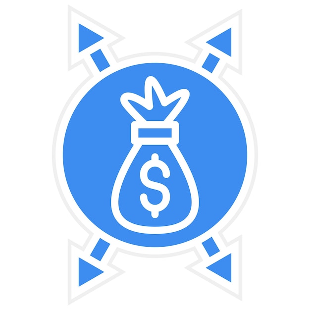 Estilo del icono de la decisión de inversión de diseño vectorial