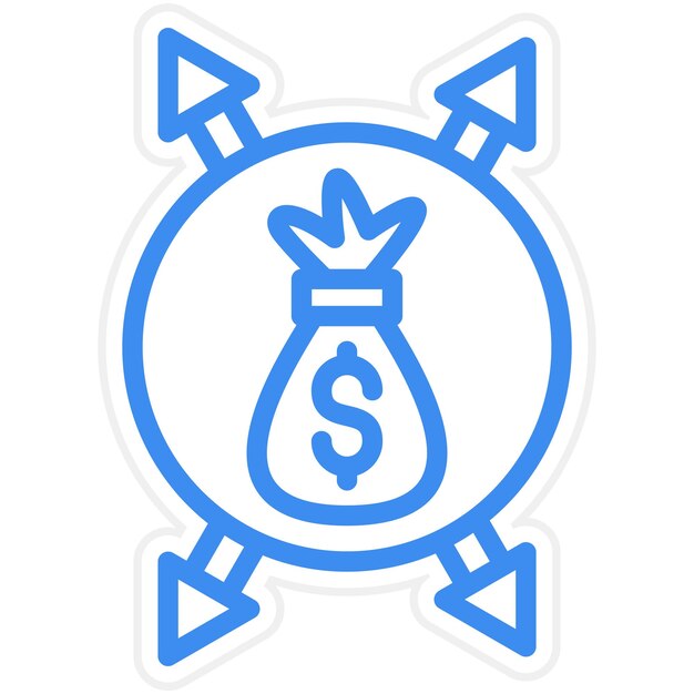 Estilo del icono de la decisión de inversión de diseño vectorial