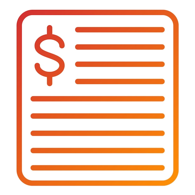 Estilo del icono de la declaración de ingresos de diseño vectorial