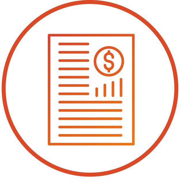 Estilo del icono de la declaración de ingresos de diseño vectorial