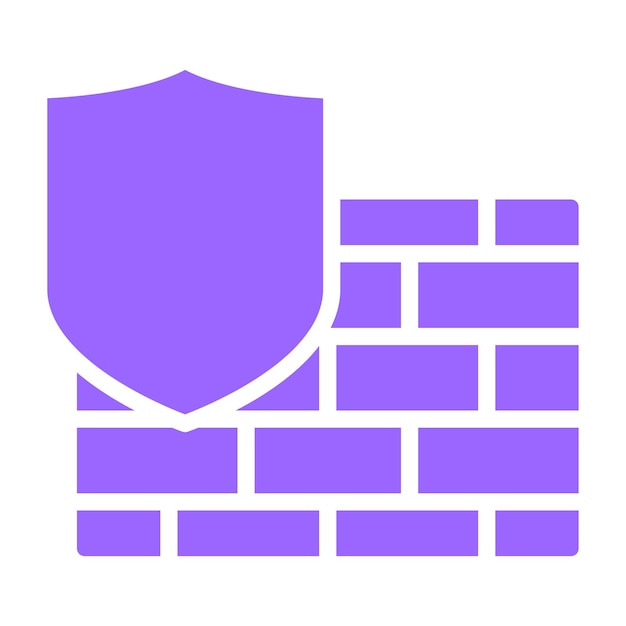 Estilo del icono de defensa del cortafuegos de diseño vectorial