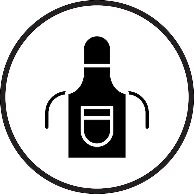 Estilo del icono del delantal de diseño vectorial