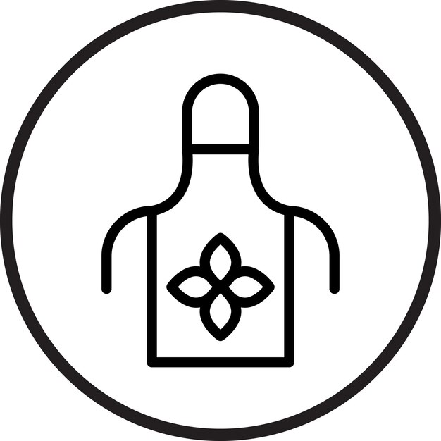 Estilo del icono del delantal de diseño vectorial