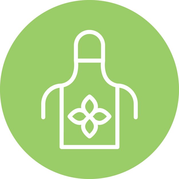 Estilo del icono del delantal de diseño vectorial