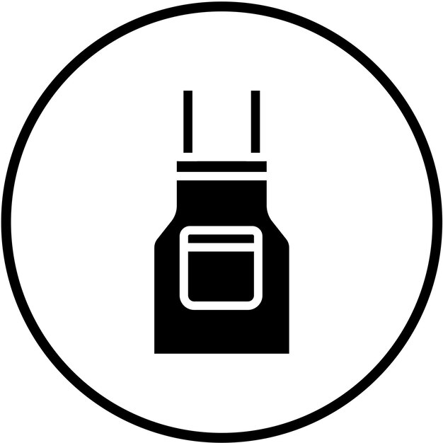 Estilo del icono del delantal de diseño vectorial