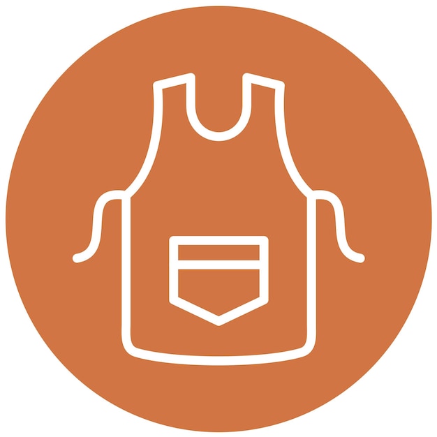 Estilo del icono del delantal de diseño vectorial