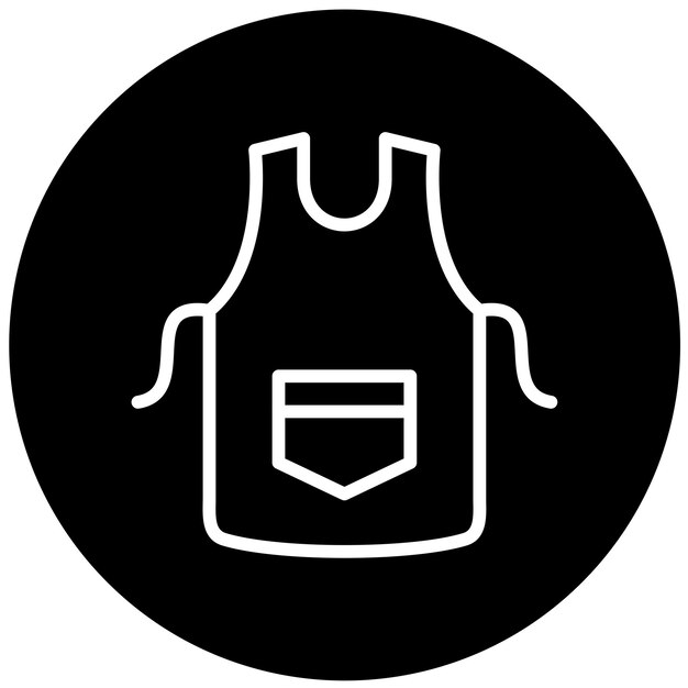 Estilo del icono del delantal de diseño vectorial