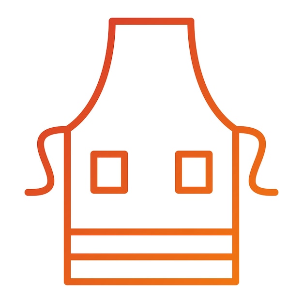 Estilo del icono del delantal de diseño vectorial