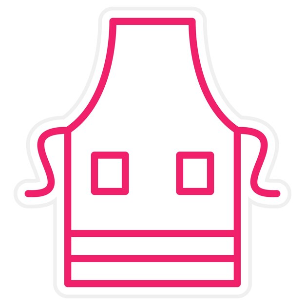Estilo del icono del delantal de diseño vectorial