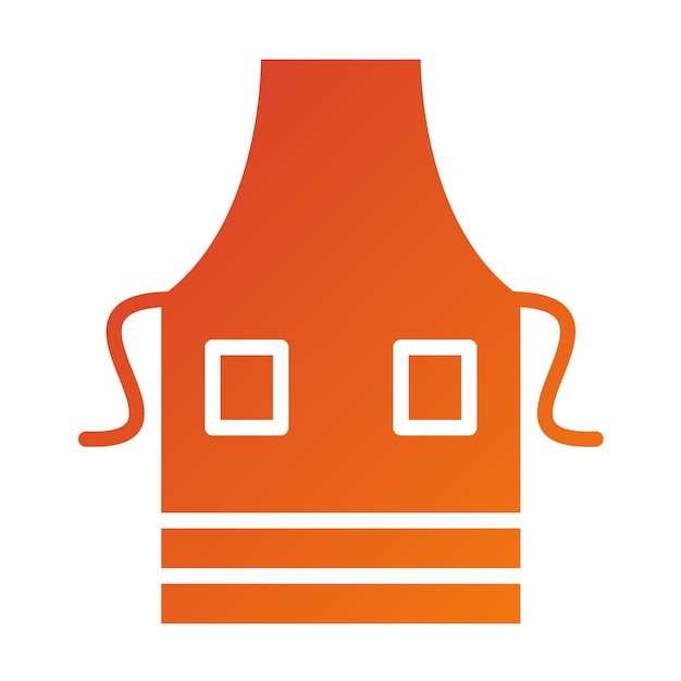Estilo del icono del delantal de diseño vectorial