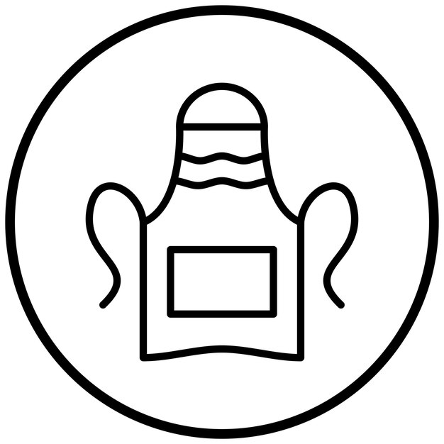 Estilo del icono del delantal de diseño vectorial
