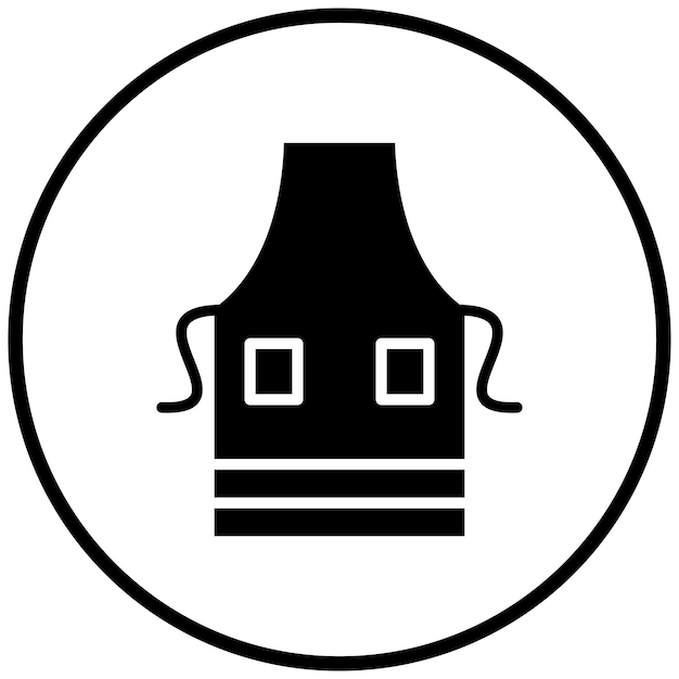 Estilo del icono del delantal de diseño vectorial