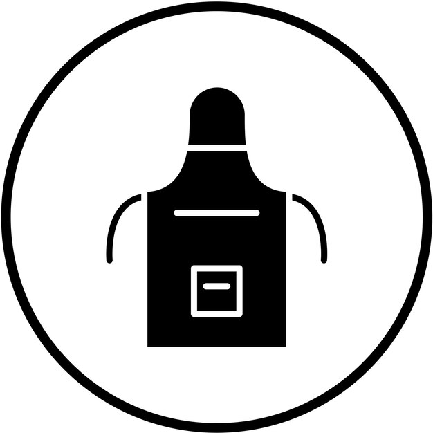 Estilo del icono del delantal de diseño vectorial