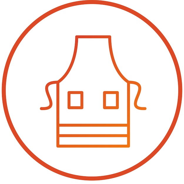 Estilo del icono del delantal de diseño vectorial
